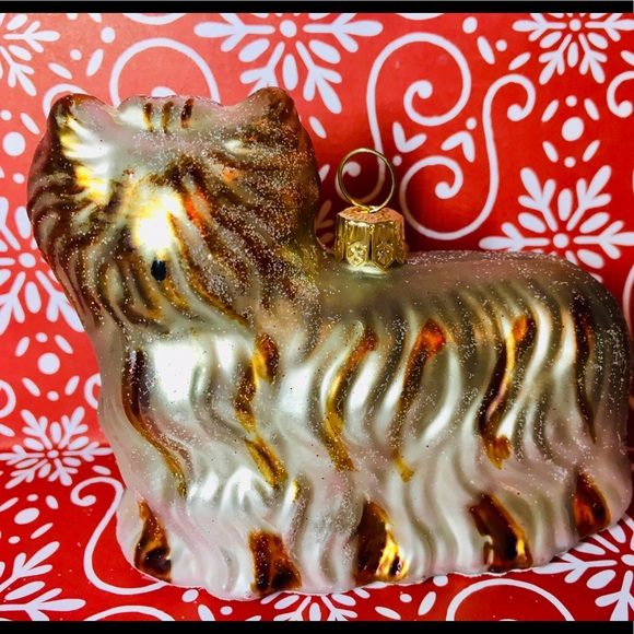 Polish Glass Large Yorkie Puppy Dog Xmas Ornament - Picture 7 of 9